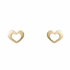 Χρυσά σκουλαρίκια καρδιές Κ14 036069