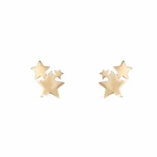 Χρυσά παιδικά σκουλαρίκια Κ14 shiny stars 036051