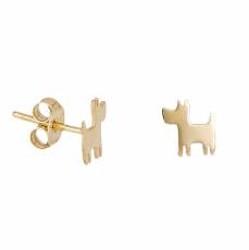 Χρυσά παιδικά σκουλαρίκια Κ9 σκυλάκι 035807