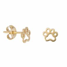 Χρυσά σκουλαρίκια Κ14 dog paw 036045