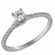 Γυναικείο δαχτυλίδι μονόπετρο Κ18 με μπριγιάν 035822