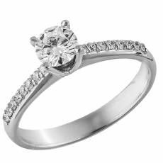 Μονόπετρο δαχτυλίδι Κ18 με διαμάντια μπριγιάν 035824