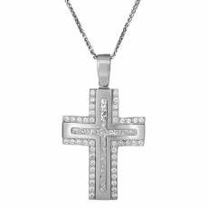 Βαπτιστικός σταυρός για κοριτσάκι Κ9 με αλυσίδα 035866C