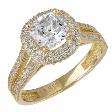 Χρυσό γυναικείο δαχτυλίδι Κ14 ροζέτα με ζιργκόν 035952