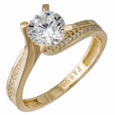 Χρυσό δαχτυλίδι με ζιργκόν Κ14 036013