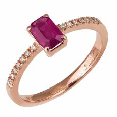 Δαχτυλίδι με ρουμπίνι ροζ gold Κ18 036116
