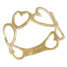 Χρυσό δαχτυλίδι με καρδούλες Κ9 036121