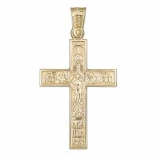 Χρυσός σταυρός βάπτισης Κ14 διπλής όψης 036132