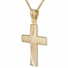 Χρυσός σταυρός με αλυσίδα Κ14 για βάπτιση 036146C