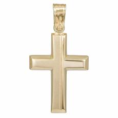 Ανδρικός χρυσός σταυρός Κ14 λουστρέ ματ 036154