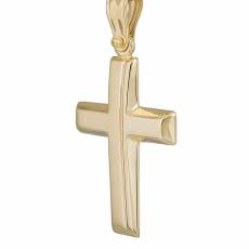 Ανδρικός χρυσός σταυρός Κ14 λουστρέ ματ 036154