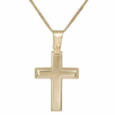 Βαπτιστικός σταυρός με αλυσίδα από χρυσό Κ14 036156C