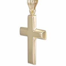 Ανδρικός λουστρέ σταυρός από χρυσό Κ9 036157
