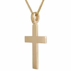 Ανδρικός λουστρέ σταυρός Κ18 με αλυσίδα 036185C