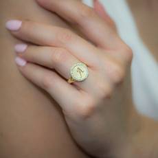 Χρυσό δαχτυλίδι με μονόγραμμα Α Κ9 036242