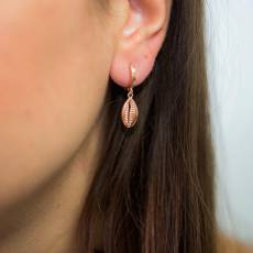 Κρεμαστά γυναικεία σκουλαρίκια 925 ροζ κοχύλια 036328