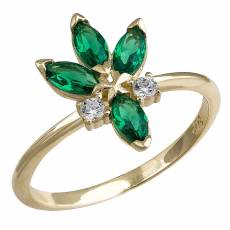 Δαχτυλίδι με πράσινα ζιργκόν Marquis Κ9 036471