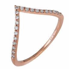 Ροζ gold σειρέ δαχτυλίδι Κ18 με μπριγιάν 036626