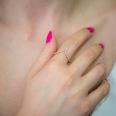 Ροζ gold σειρέ δαχτυλίδι Κ18 με μπριγιάν 036626