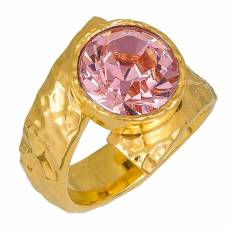 Επίχρυσο γυναικείο δαχτυλίδι 925 Pink ζιργκόν 036928
