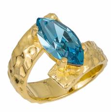 Επίχρυσο δαχτυλίδι Blue Naveta 925 036929