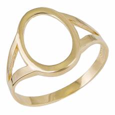 Χρυσό δαχτυλίδι με διάτρητο οβάλ 14 καρατίων 036951