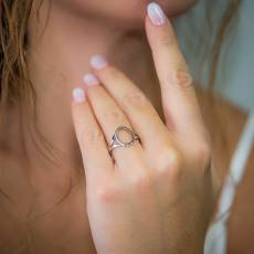 Γυναικείο δαχτυλίδι από λευκόχρυσο 14 καρατίων 036952