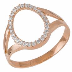 Ροζ gold δαχτυλίδι με πετράτο οβάλ Κ14 036954