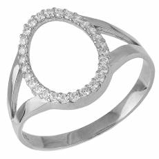 Δαχτυλίδι από λευκόχρυσο Κ14 με ζιργκόν 036955