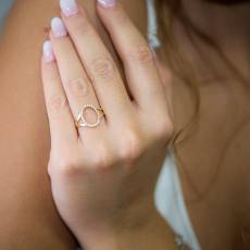 Γυναικείο χρυσό δαχτυλίδι με ζιργκόν Κ14 036956