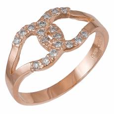 Γυναικείο δαχτυλίδι ροζ gold Κ14 με ζιργκόν 036959