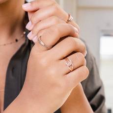 Γυναικείο δαχτυλίδι ροζ gold Κ14 με ζιργκόν 036959