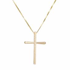Χρυσός σταυρός με αλυσίδα Κ14 036985C