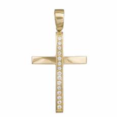Χρυσός σταυρός με πέτρες Κ14 036993