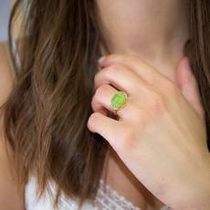Χειροποίητο δαχτυλίδι με πέτρα Peridot 925 037082