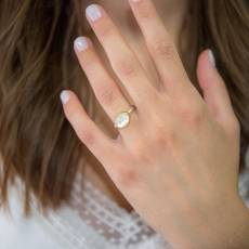 Γυναικείο δαχτυλίδι σε διχρωμία 925 Moonstone 037089