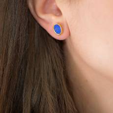 Καρφωτά σκουλαρίκια 925 με lapis lazuli 037096