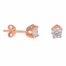 Ροζ gold σκουλαρίκια με πέτρες Κ14 037383