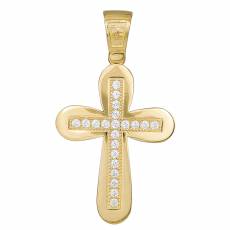 Χρυσός γυναικείος σταυρός με πέτρες Κ14 037435