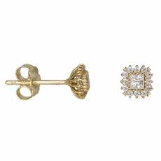 Χρυσά σκουλαρίκια με τετράγωνες ροζέτες Κ14 037616