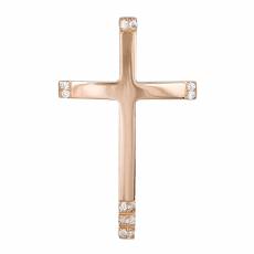 Ροζ gold σταυρός για κοριτσάκι Κ14 με ζιργκόν 037930