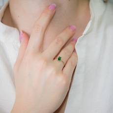 Γυναικείο δαχτυλίδι με οβάλ πράσινο ζιργκόν Κ14 038150