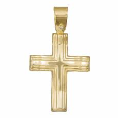 Ανάγλυφος σταυρός βάπτισης από χρυσό Κ9 038487