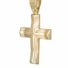 Ανάγλυφος σταυρός βάπτισης από χρυσό Κ9 038487