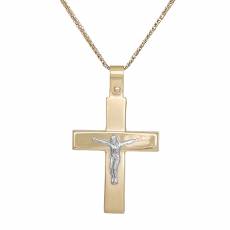 Βαπτιστικός σταυρός με αλυσίδα για αγοράκι Κ9 038532C