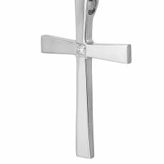 Γυναικείος βαπτιστικός σταυρός με διαμάντι Κ18 039075