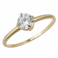 Χρυσό μονόπετρο δαχτυλίδι με ζιργκόν Κ9 040721