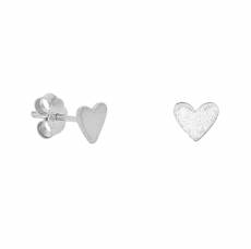 Ασημένια σκουλαρίκια με ματ καρδιές 925 041505