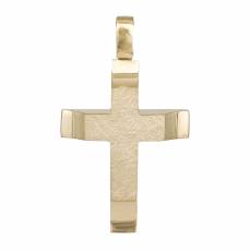 Χρυσός βαπτιστικός σταυρός για αγόρι Κ14 διπλής όψης 041866