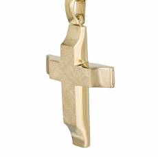 Χρυσός βαπτιστικός σταυρός για αγόρι Κ14 διπλής όψης 041866
